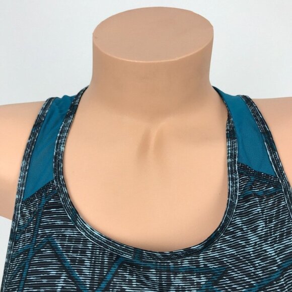 Champion Printed Bodycon Tank‎ Top Activewear Gym Yoga Racerback Top Blue SZ S - Picture 2 of 6
